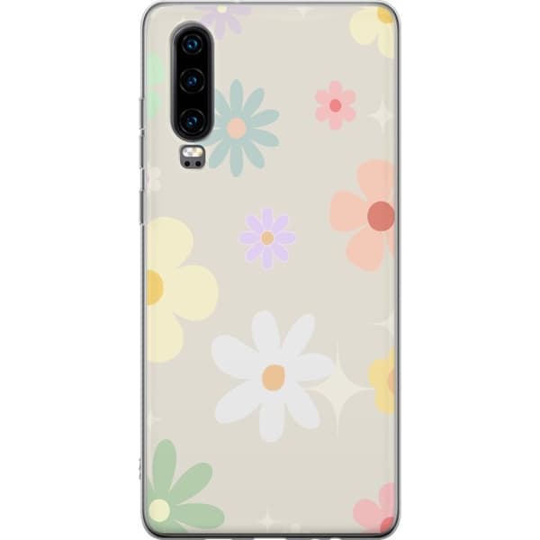 Mobilskal till Huawei P30 med fejdande blommor