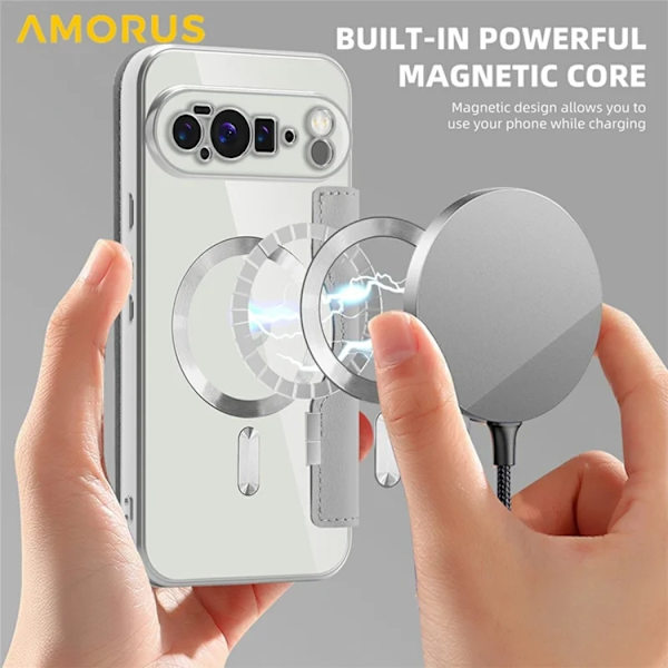 AMORUS Google Pixel 10 Pro XL Plånboksfodral Magsafe RFID-Skydd - Titangrå Grå