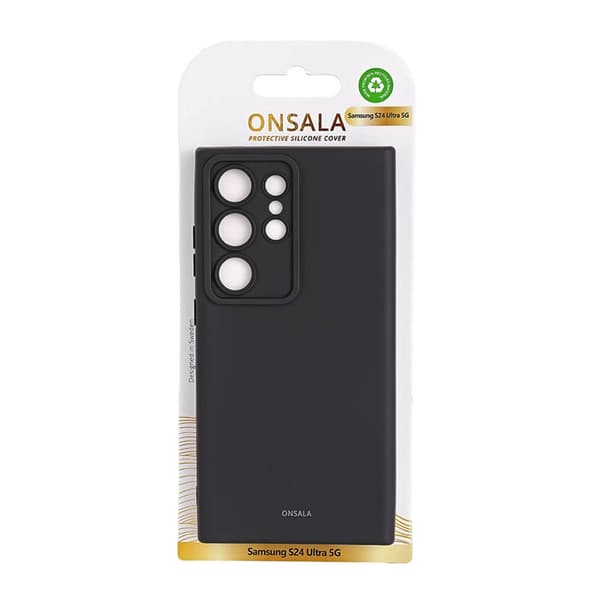 Onsala Telefontaske til Galaxy S24 Ultra Silicone Feeling - Sort Black