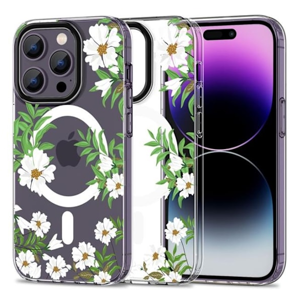 Tech-Protect iPhone 14 Pro Mobilskal Magsafe Mood - Spring Daisy Transparent
