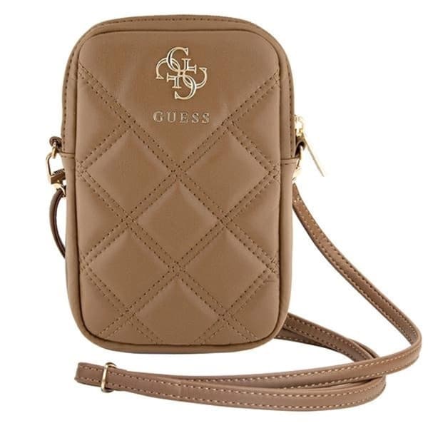 Guess Mobilväska Zip Quilted 4G - Brun Brun