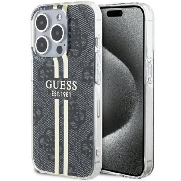 Guess iPhone 15 Pro Mobilskal Gold Stripes - Svart Svart