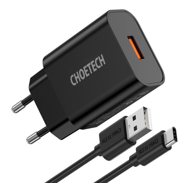 Choetech Quick Charge 3.0 3A USB-seinälaturi - musta Black