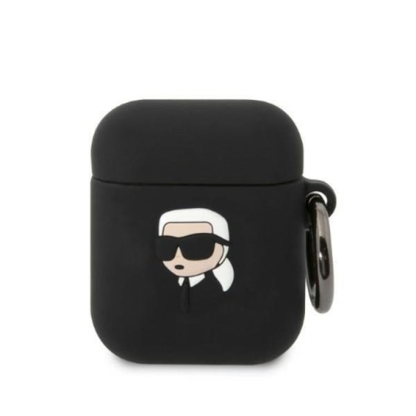 Karl Lagerfeld AirPods 1/2 Shell Silicone Karl Head 3D - musta
