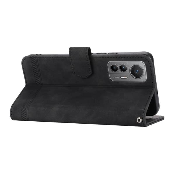 DIERFENG DF-03 Xiaomi 12 Lite 5G Plånboksfodral Konstläder - Svart