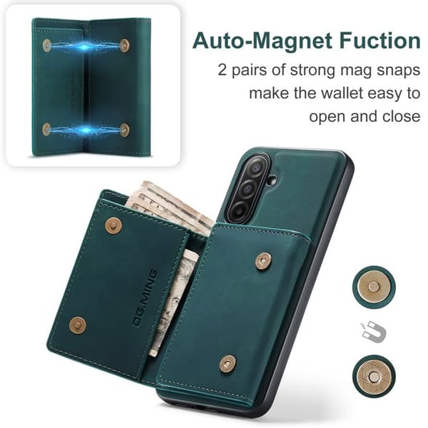DG.MING Samsung Galaxy A17 5G Konstläder Plånboksfodral Grön