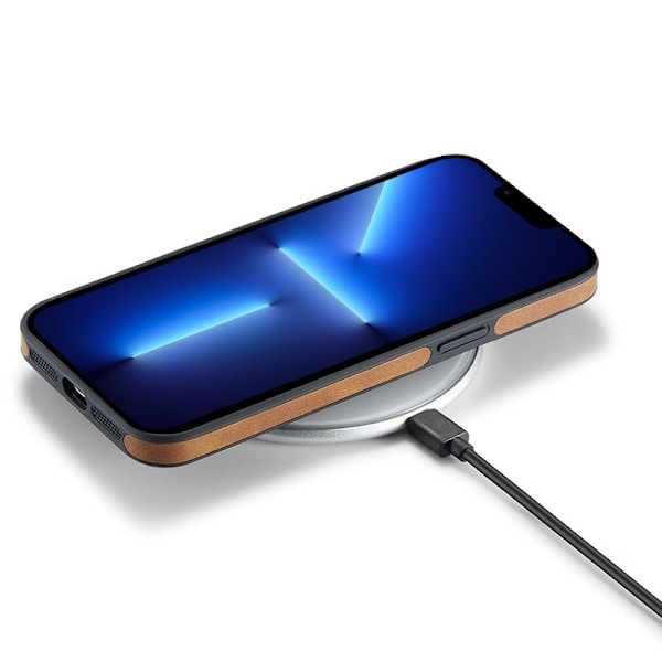 DG.MING Mobilskal till iPhone 13 Pro Logo View Anti-Fall Brun