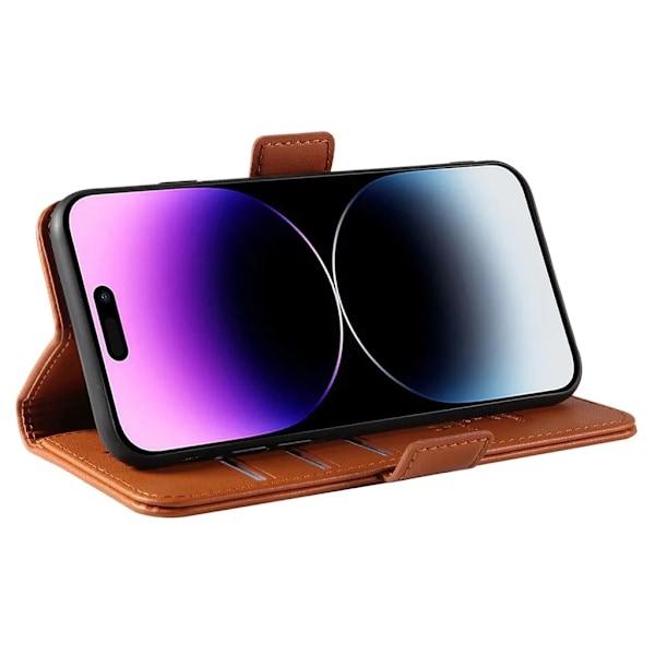 YIKATU iPhone 15 Pro Max Plånboksfodral - Brun