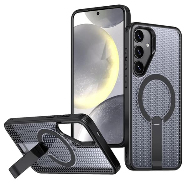 Mobilskal till Galaxy S25 FE Magsafe Grid Texture Svart