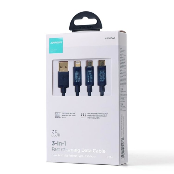 Joyroom 4in1 Micro USB/C-tyypin/Lightning/A-tyypin kaapeli 1,2 m