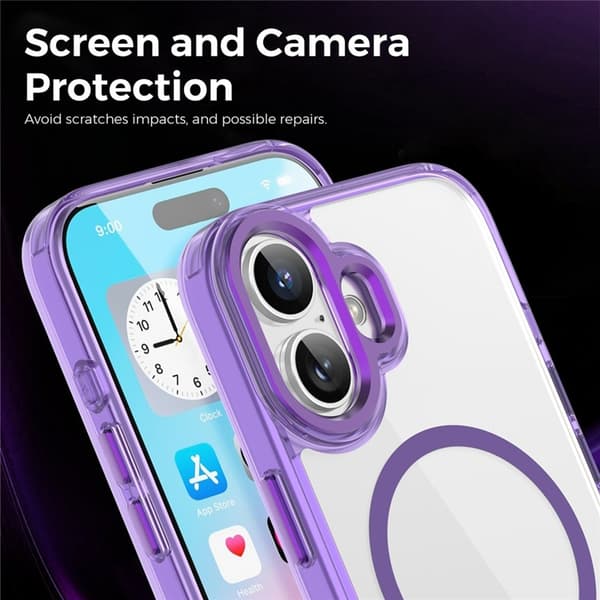 Mobilskal till iPhone 17 MagSafe TPU+PC Transparent - Lila Lila