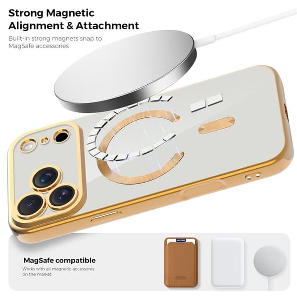 Mobilskal till iPhone 17 Pro Max MagSafe Korthållare TPU + PC - Brun Brun