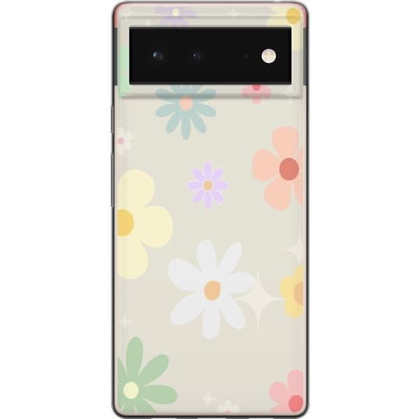 Google Pixel 6 telefonetui med fejede blomster
