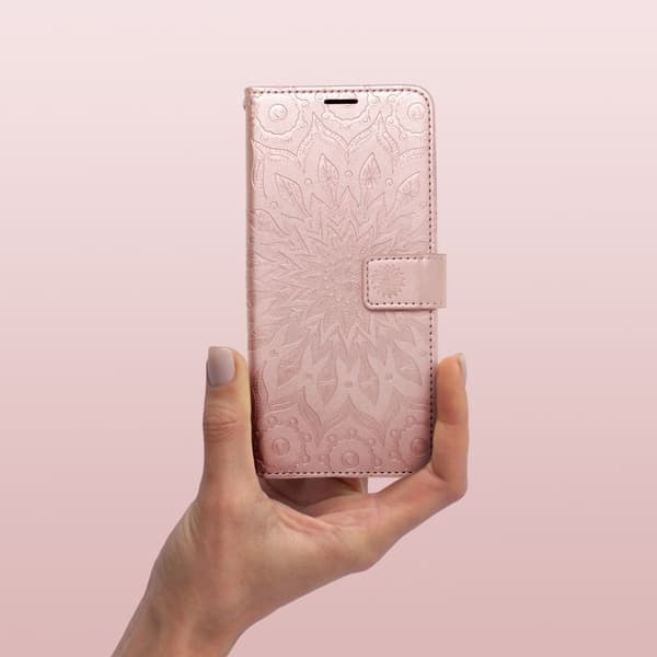 MEZZO tegnebog taske til Galaxy A23 5G Mandala Rose Gold Guld
