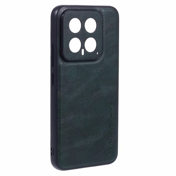 X-LEVEL Bojue-3 Mobilskal till Xiaomi 14 Läderbeläggning - Grön