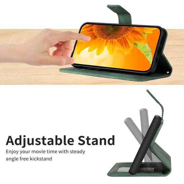 OnePlus 15 Plånboksfodral Sunflower Imprint Konstläder Grön