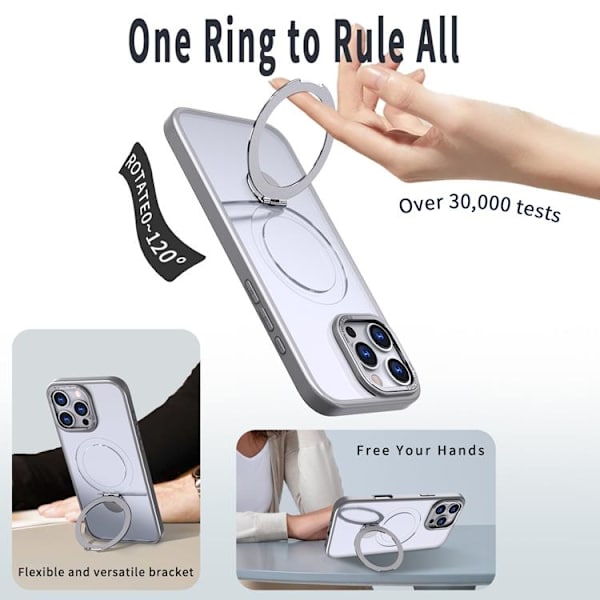 Mobilskal till iPhone 16 Pro MagSafe Rotating Kickstand Grå