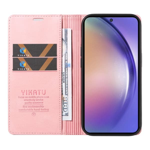 YIKATU Mobilskal till Samsung Galaxy A55 5G KonstLäder - Rosa
