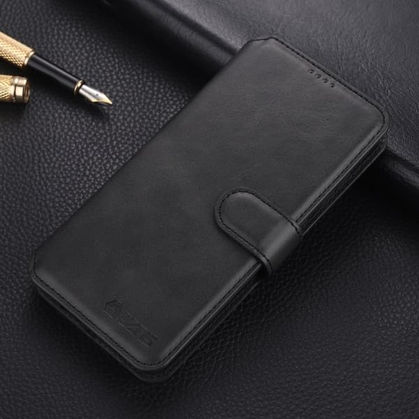 AZNS Samsung Galaxy S21 FE Plånboksfodral i Konstläder - Svart