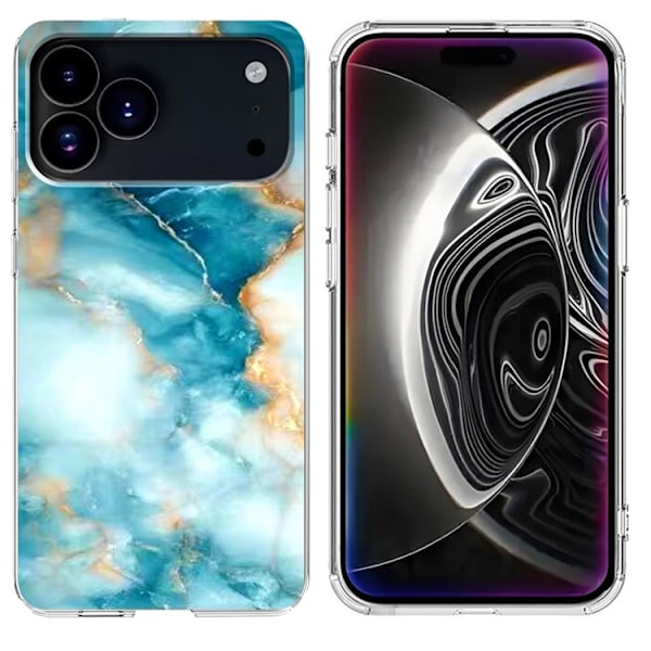 Mobilskal till iPhone 17 Pro Marble Pattern Printing Soft - Blå Blå