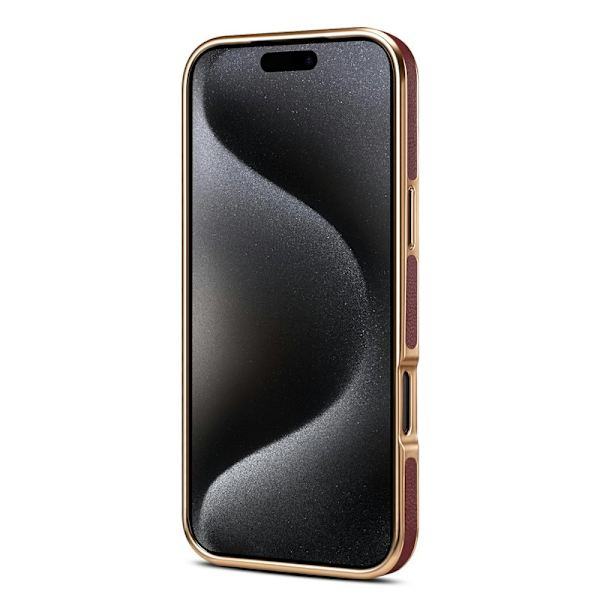 DENIOR Mobilskal till iPhone 17 Pro Max Äkta Läder PC + TPU - Brun
