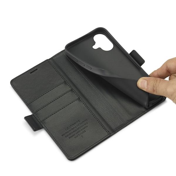 LC.IMEEKE iPhone 16 Plånboksfodral Konstläder - Svart