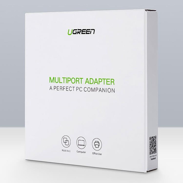 Ugreen Hub 3x USB-A Nätverksadapter RJ45/USB-A 10/100Mbps - Svart