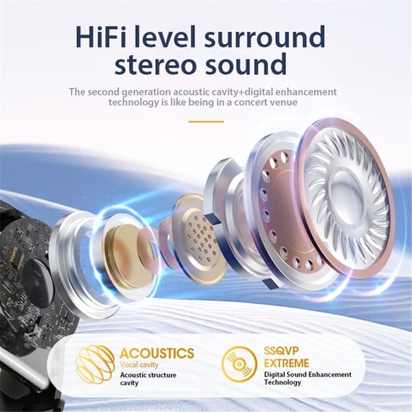 TWS Trådlösa Mini Bluetooth-Hörlurar In-ear Sleep M51 Beige