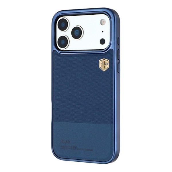 KIGC Mobilskal till iPhone 17 Pro Electroplating PC + TPU + PU - Blå Blå