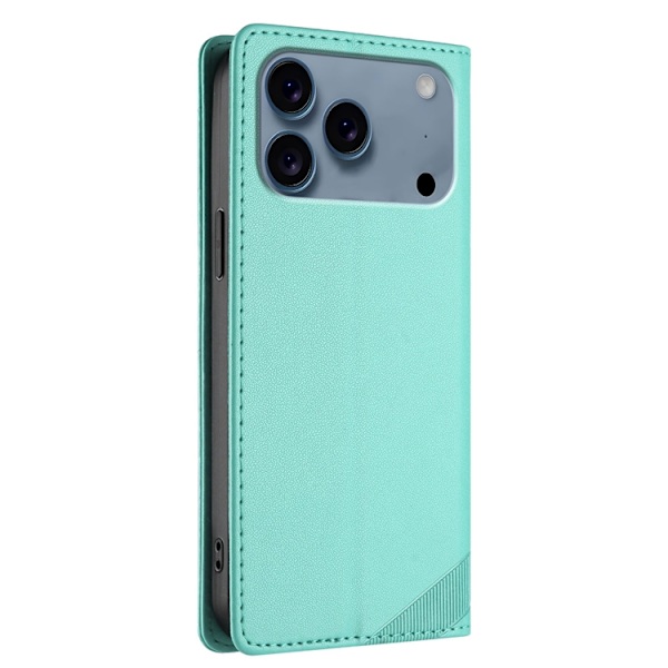 iPhone 17 Pro Plånboksfodral Punk Style Imprinted - Babyblå Blå