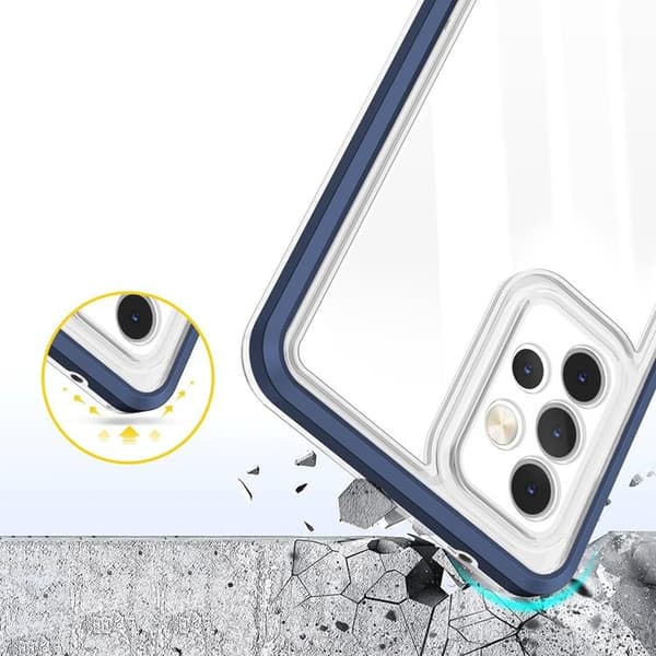 Galaxy A13 5G Skal Clear 3in1 Frame Gel - Blå Blå