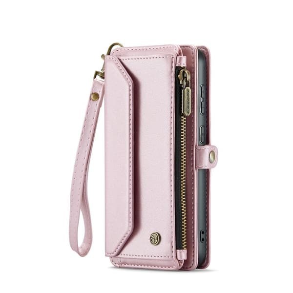 CASEME Plånboksfodral Konstläder för Samsung Galaxy S25+ - Rosa