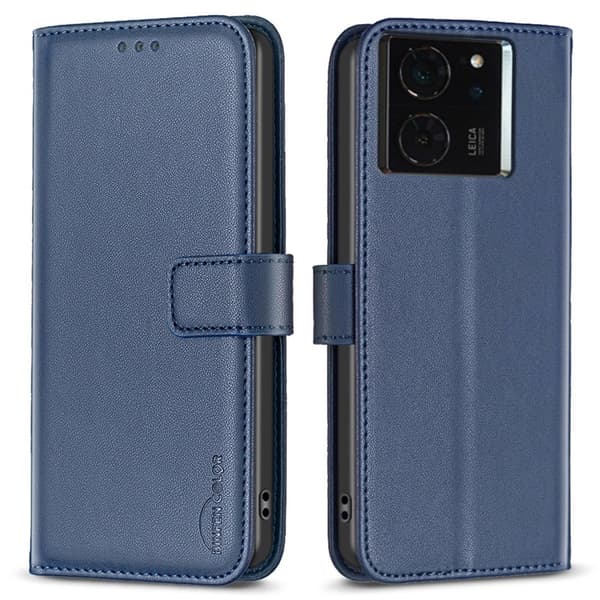 BINFEN COLOR BF17 för Xiaomi 14T Plånboksfodral Konstläder - Blå