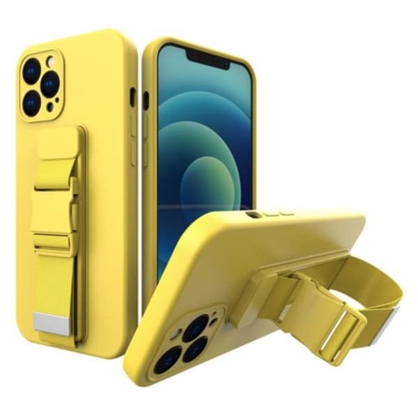 Rope Gel Airbag-etui med snor til iPhone 12 Pro Max - Gul Yellow