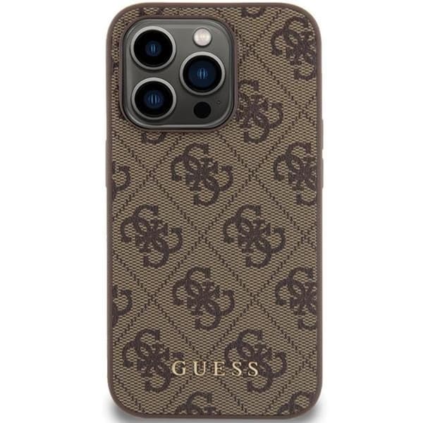 Guess Mobilskal till iPhone 15 Pro Metall Gold Logo - Brun