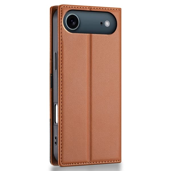 N.BEKUS iPhone Air Konstläder Plånboksfodral RFID-Skydd P3 - Brun Brun