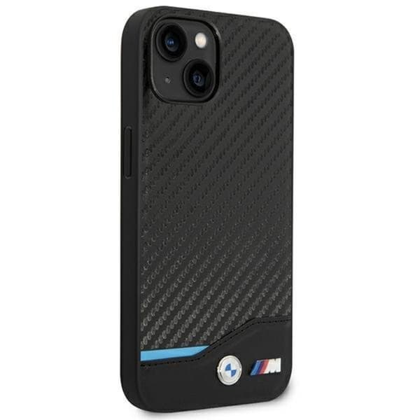 BMW iPhone 14 Plus Skal Læder Carbon - Sort Black