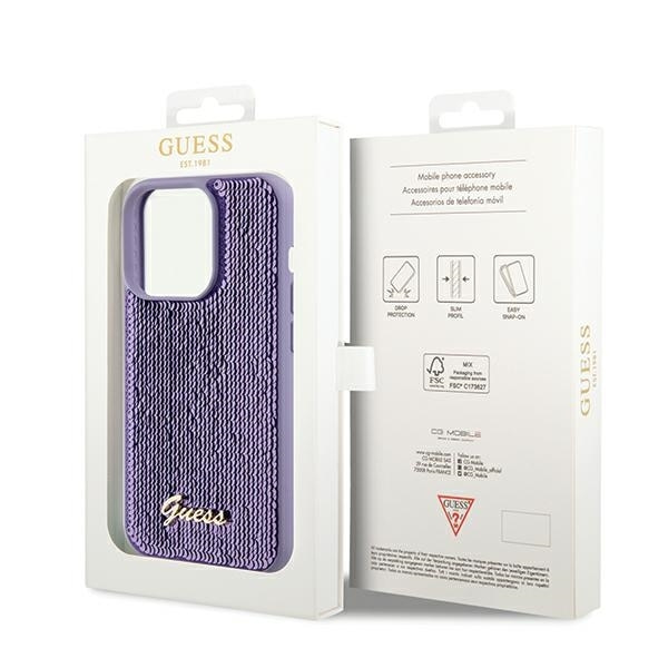Guess telefontaske til iPhone 14 Pro Max MagSafe Sequin Script Metal