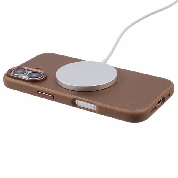 X-LEVEL Mobilskal till iPhone 16 MagSafe PU Läder Hård PC Guld