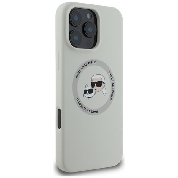 Karl Lagerfeld Mobilskal till iPhone 16 Pro Magsafe Double Heads - Beige Beige