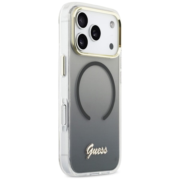 Guess Mobilskal För iPhone 17 Pro MagSafe IML Gradient Script Metal - Svart Svart
