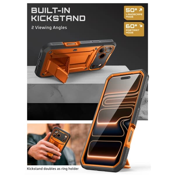 Supcase Telefontaske til iPhone 17 Pro Max UB Pro - Sort Orange