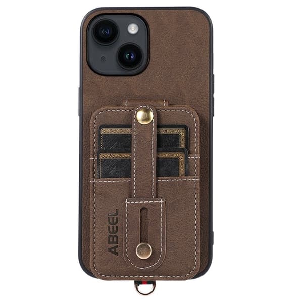 ABEEL Style 02 Mobilskal till iPhone 14 Anti-drop Läder Khaki