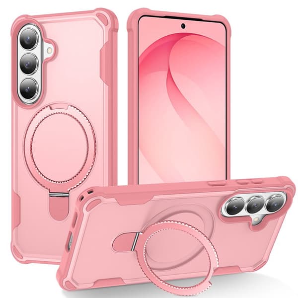 Mobilskal för Samsung Galaxy S26 Plus Magnetiskt Kickstand TPU + PC - Rosa