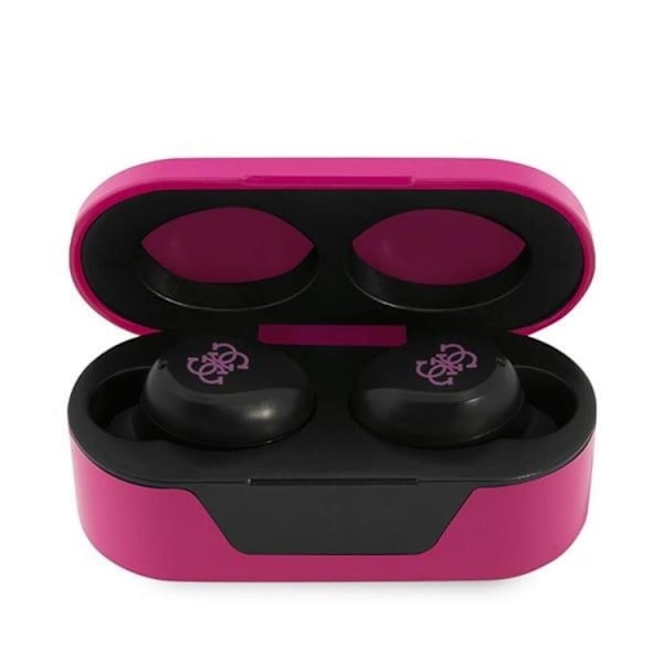 Guess TWS Bluetooth 5.0 Hörlurar + Dockningsstation - Magenta