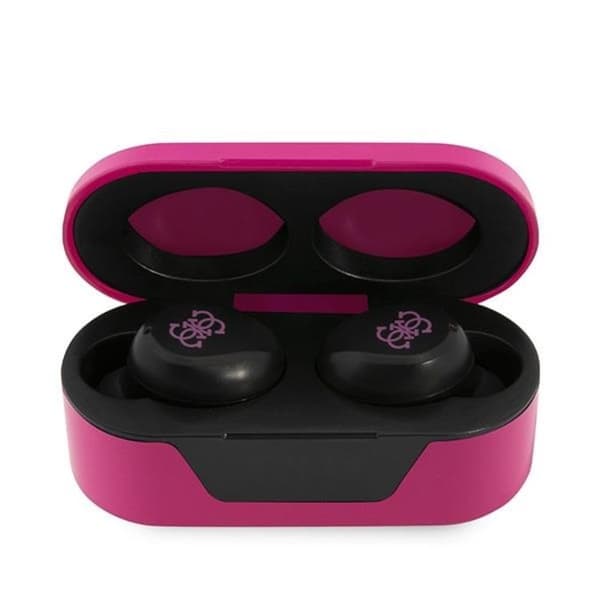 Guess TWS Bluetooth 5.0 Hörlurar + Dockningsstation - Magenta Magenta