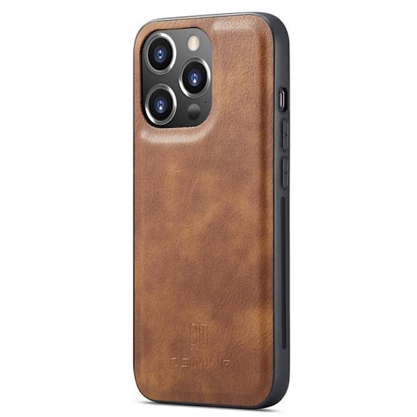 DG.MING iPhone 15 Pro Plånboksfodral Äkta Läder 2in1 - Brun