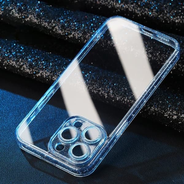 SULADA Mobilskal till iPhone 14 Pro Max Glitter TPU TempeRöd Glass Blå