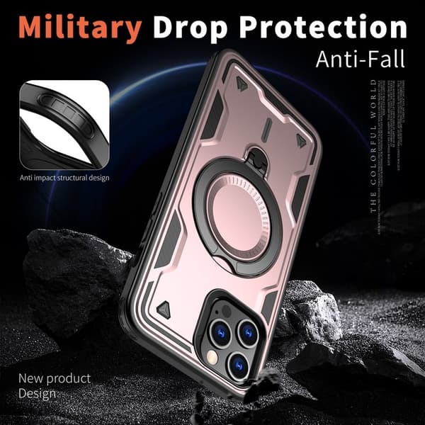 Mobilskal till iPhone 13 Pro Max Plast Militärt Skydd - Roséguld