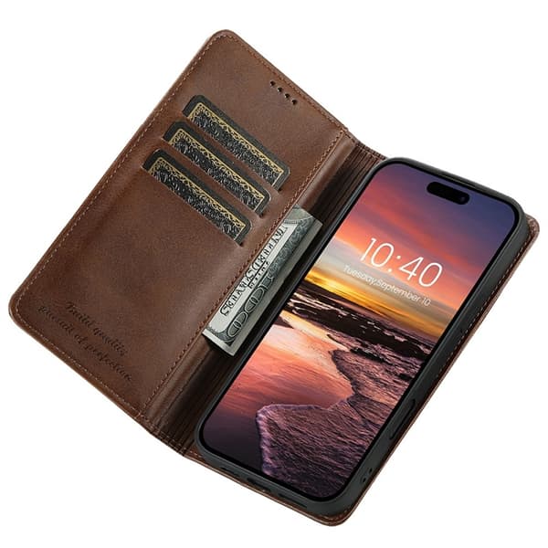 SUTENI iPhone 17 Plånboksfodral Konstläder - Brun Brun